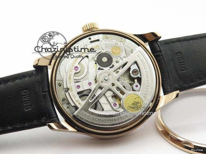 MIROTIME 0715 Portuguese Real PR RG IW5007 ZF 1:1 Best Edition Black Dial On Black Leather Strap A52010 V FreshLook 7304